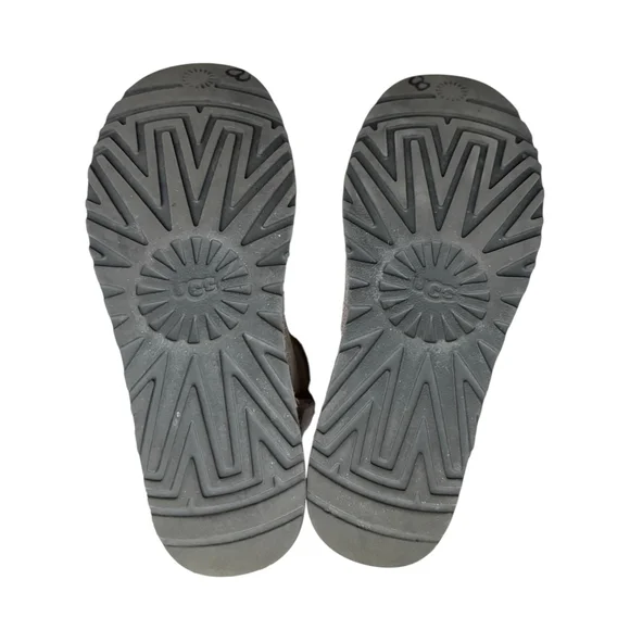 UGG Side Lace Sheepskin Boots Gray Suede Size 8 - Picture 8 of 8